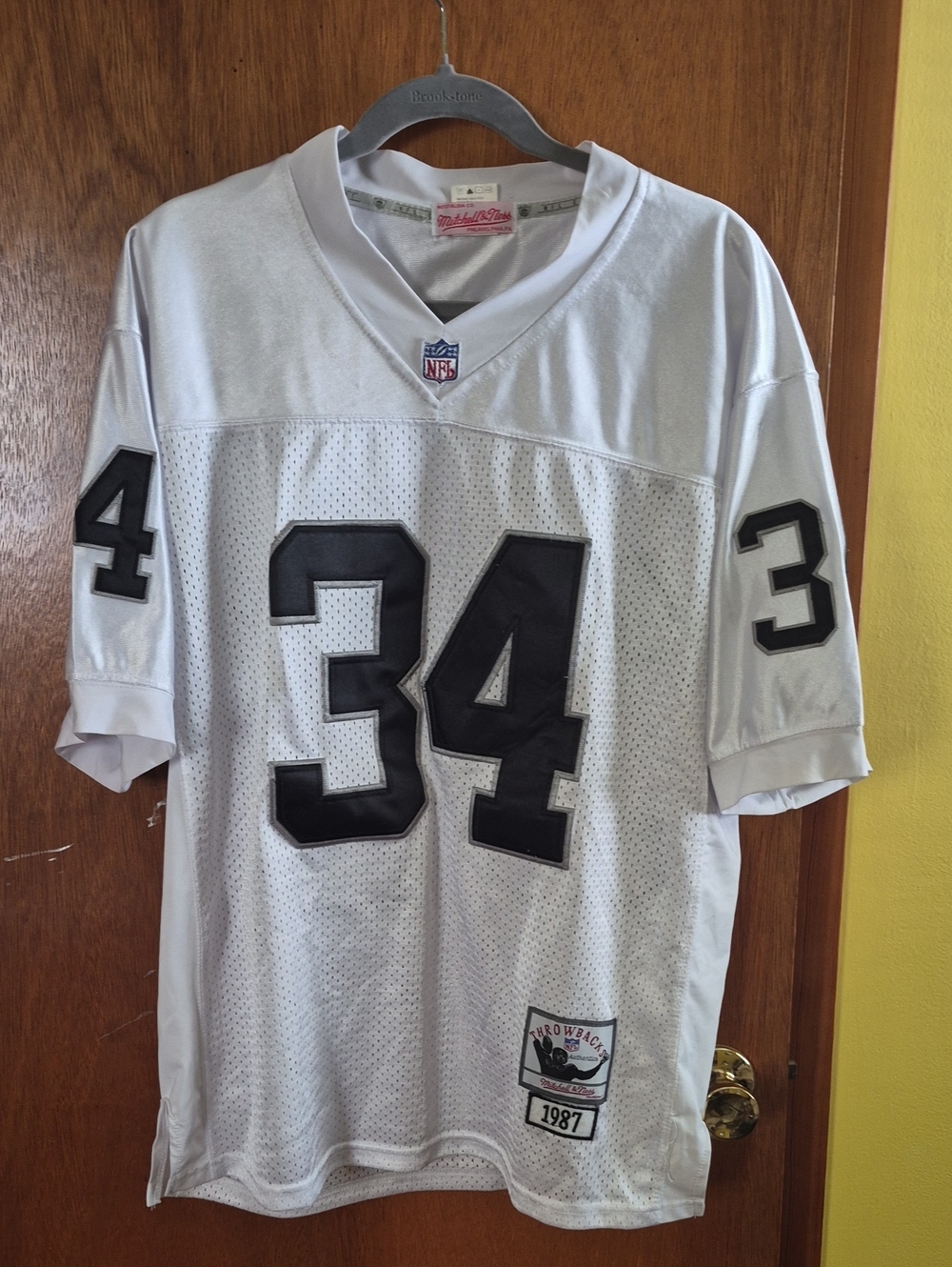 Mitchell & Ness White Mesh Football Jersey Bo Jackson Throwback Jersey Size48